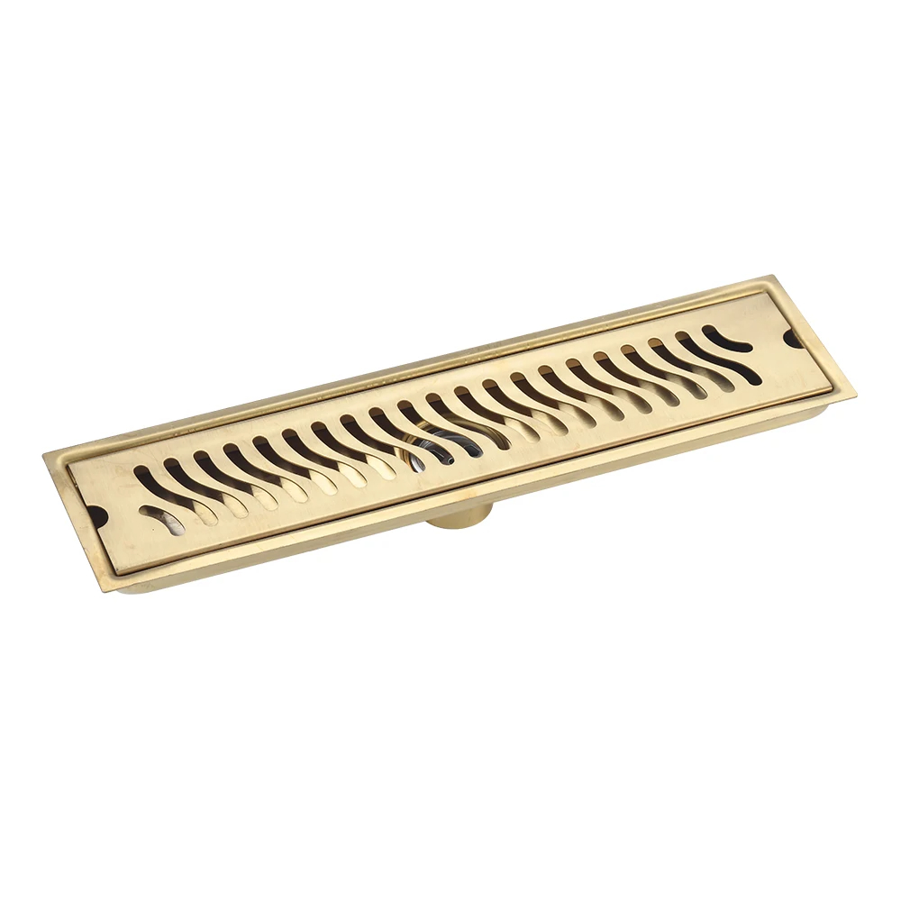 Gold tile insert invisible floor drain Stainless steel Sus304 channel linear drain Large displacemen