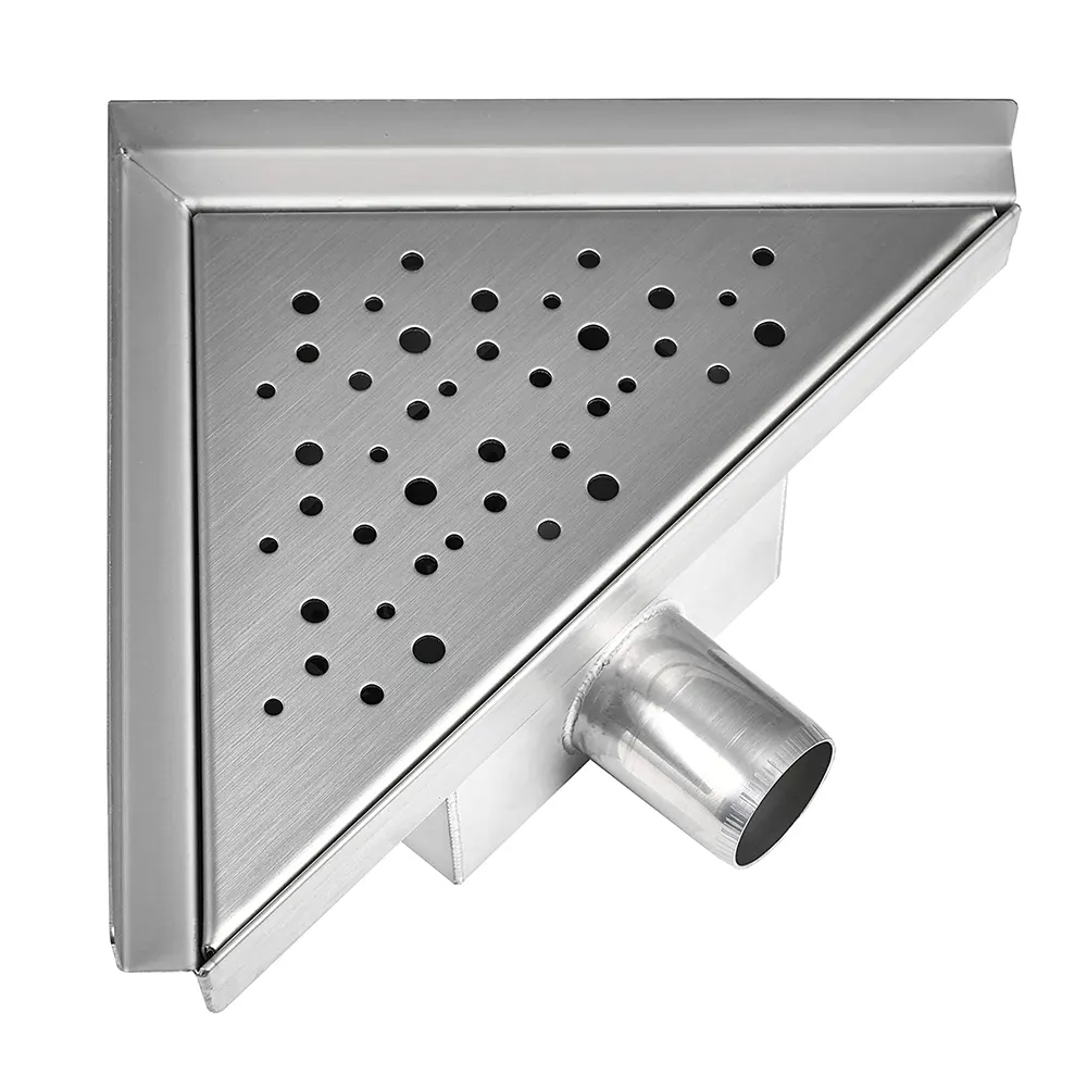 Corner Stainless Steel Concealed Hair Catcher Shower Drain Invisible Bathroom Floor Drain Tile Inser