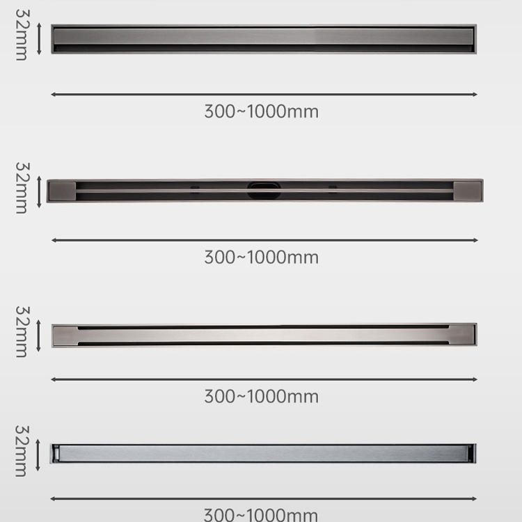 New design extreme narrow bathroom slim long drain Solid stainless steel  floor drain shower channel