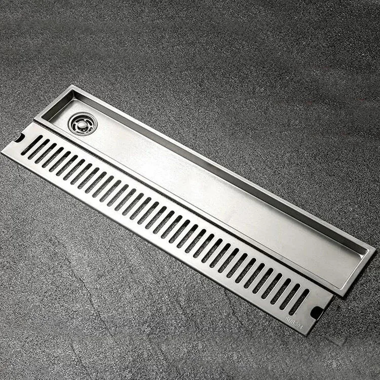 Linear metalized bezel Floor Drain