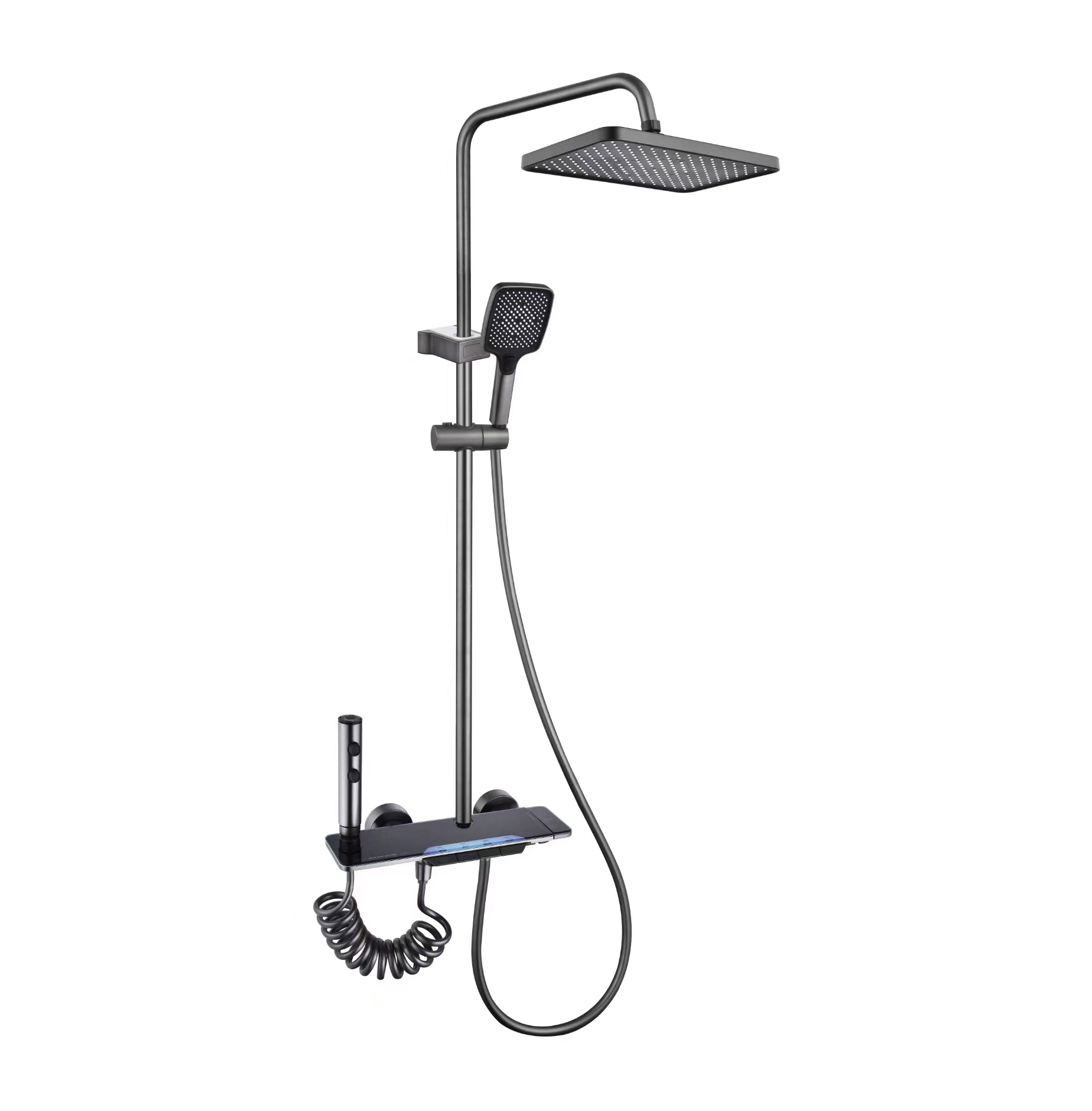 Factory Space Brass Bathroom Shower Digital Display Home Hot and Cold Four-speed Switching Shower