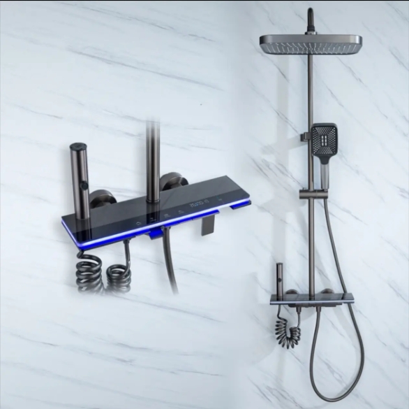 High Quality Bathroom Products Shower Shower Set Ambiance Light Piano Key Mixer Faucet With Shower S